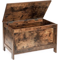 Wooden Sturdy Entryway Storage Bench with Safety Hinge