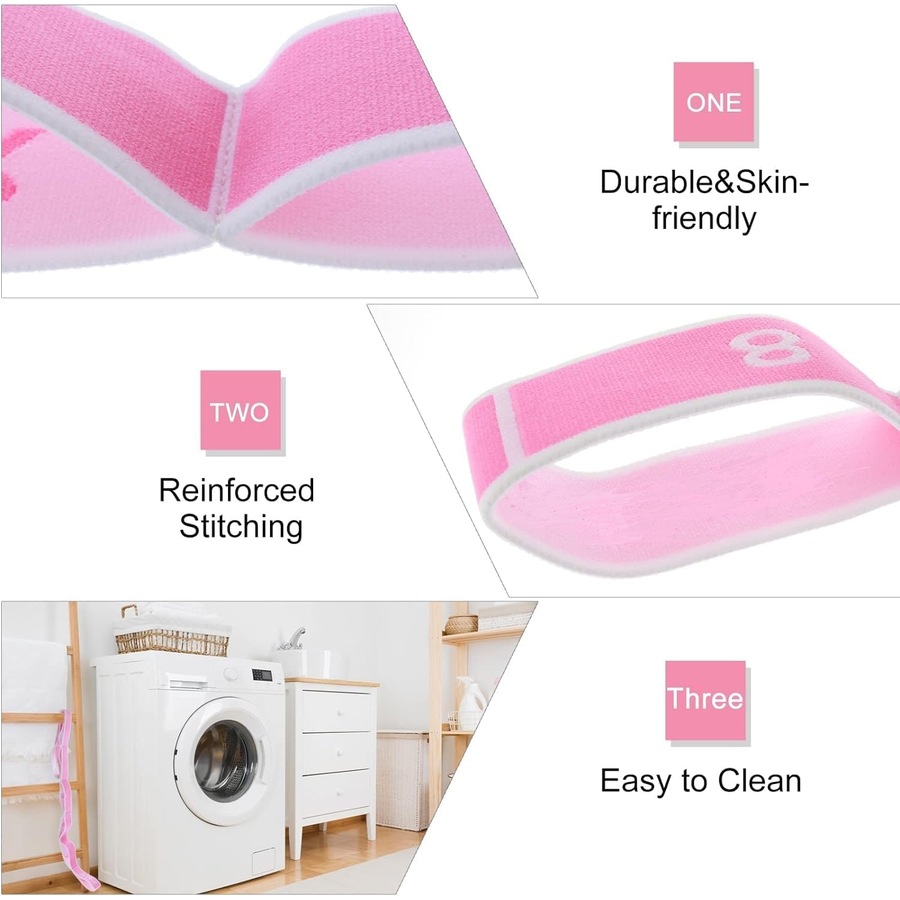 Yoga Stretching Strap - Multi-Loop Elastic Resistance Bands (Pink)