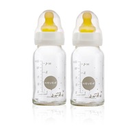Glass Bottle, 120ml - 2 pack - Hevea in White
