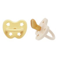 Hevea Natural Rubber Coloured Orthodontic Pacifier (Dummy) - 2 pack