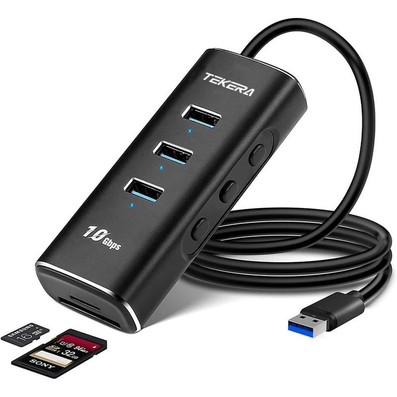 Buy USB 3.1 Gen2 Hub with 3 USB 3.2 10Gbps Data Ports, SD/TF Card