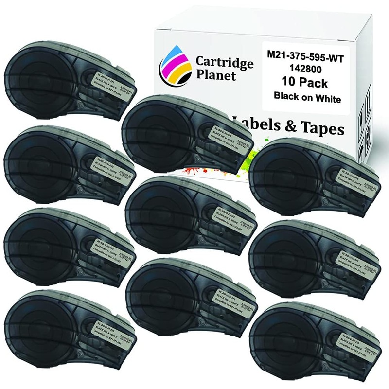 Buy 10 Pack Compatible M21-375-595-WT 142800 Black on White B-595 ...