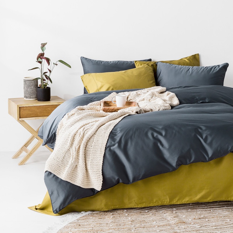 Buy In2Linen 500TC Bamboo Cotton Quilt Cover Set Prussian Blue MyDeal