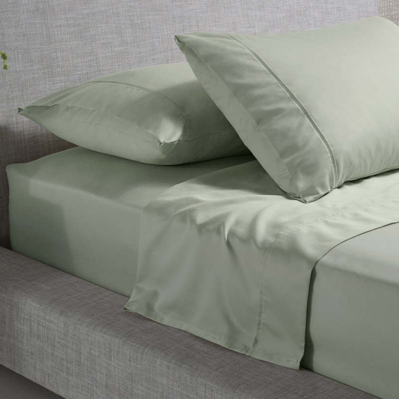 Buy IN2LINEN Long Single Bed Fitted Sheet 500 Threads Sage Green MyDeal