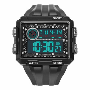 Men Sports Electric Watch Fashion Waterproof Shock Resist Large Screen Watch
