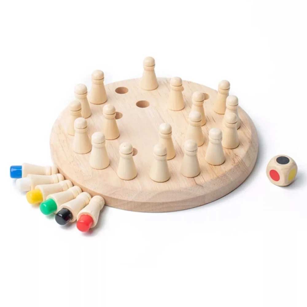 Buy Wooden Memory Match Stick Chess Colour Game Board Puzzle Montessori ...