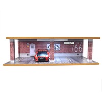 Parking Lot Scenery 4 Parking Space Scene Showcase With Light for 1:24 Car Model 