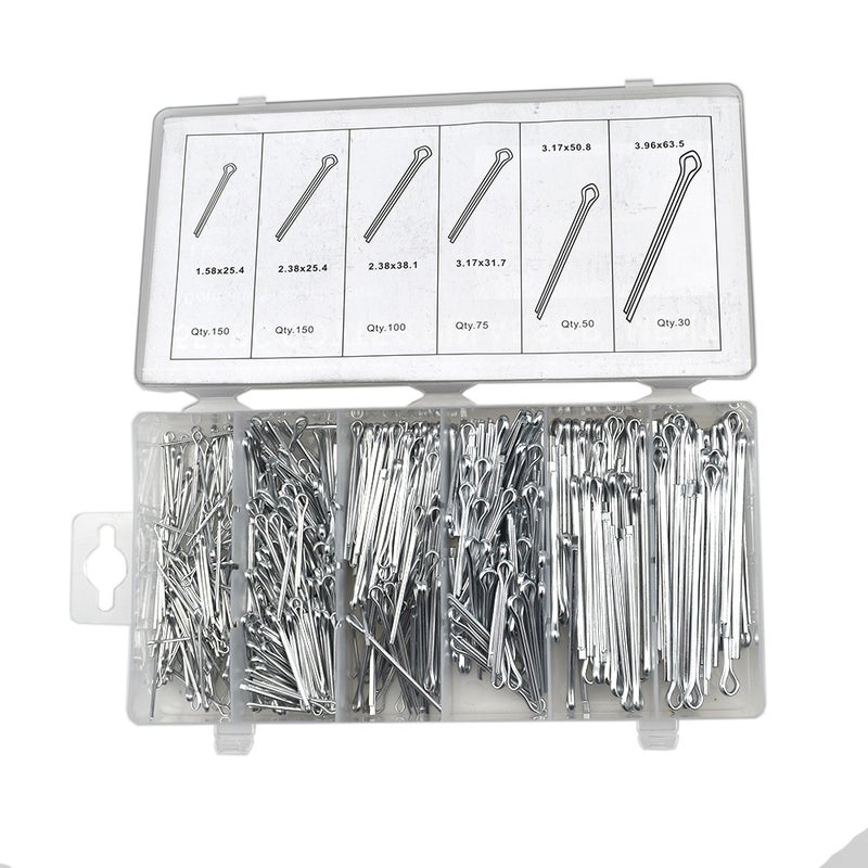 Buy 6 Sizes 555 Pcs Cotter Pin Assortment With Case Container Steel Locking Pin Mydeal 