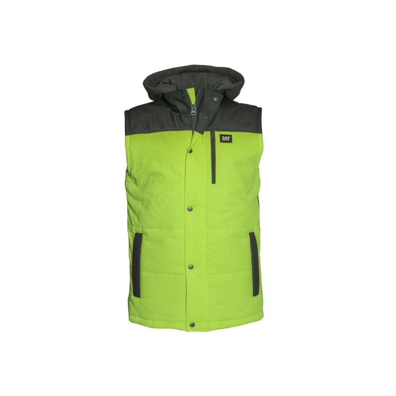 Buy Caterpillar Mens Comfortable Durable Hi Vis Hooded Work Vest MyDeal