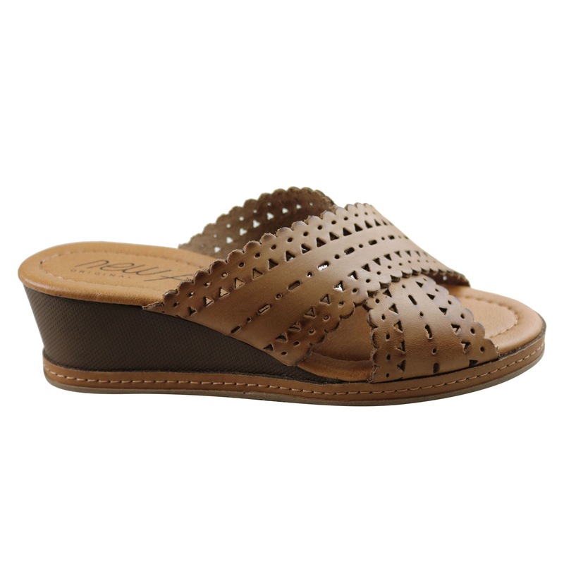 Buy New Face Tory Womens Leather Wedge Slides Sandals Made In Brazil MyDeal