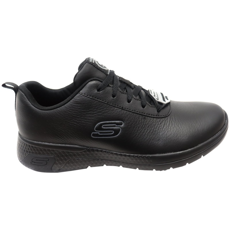 Buy Skechers Womens Leather Marsing Gmina Slip Resistant Work Shoes ...