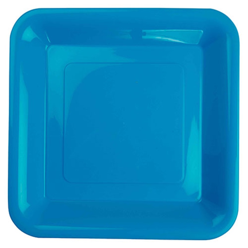 Buy Electric Blue Plastic Plates Square Banquet 26cm 20 Pack MyDeal