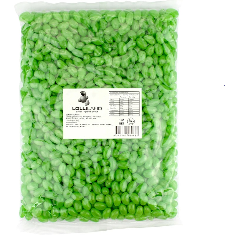 Buy Green Jelly Beans 1kg MyDeal