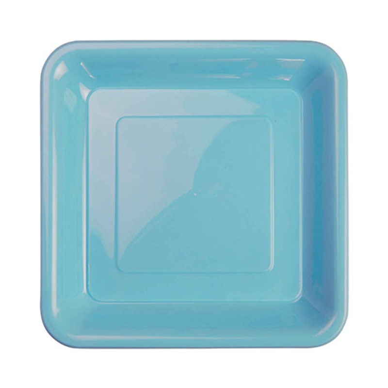 Buy Light Blue Plastic Plates Square Snack 18cm 20 Pack MyDeal