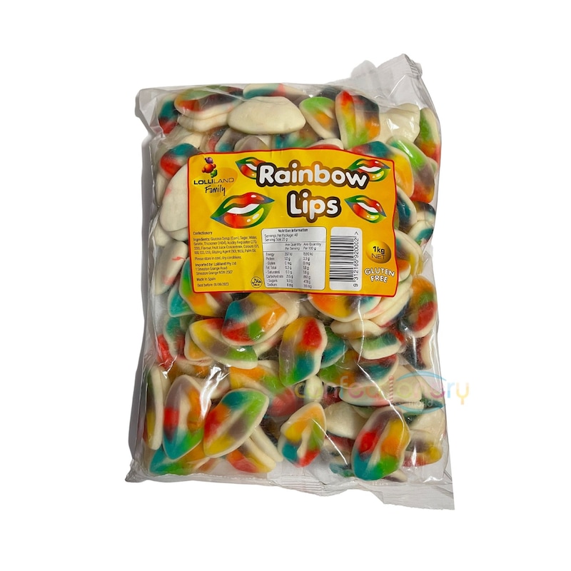 Buy Rainbow Gummi Lips 1kg - Mydeal