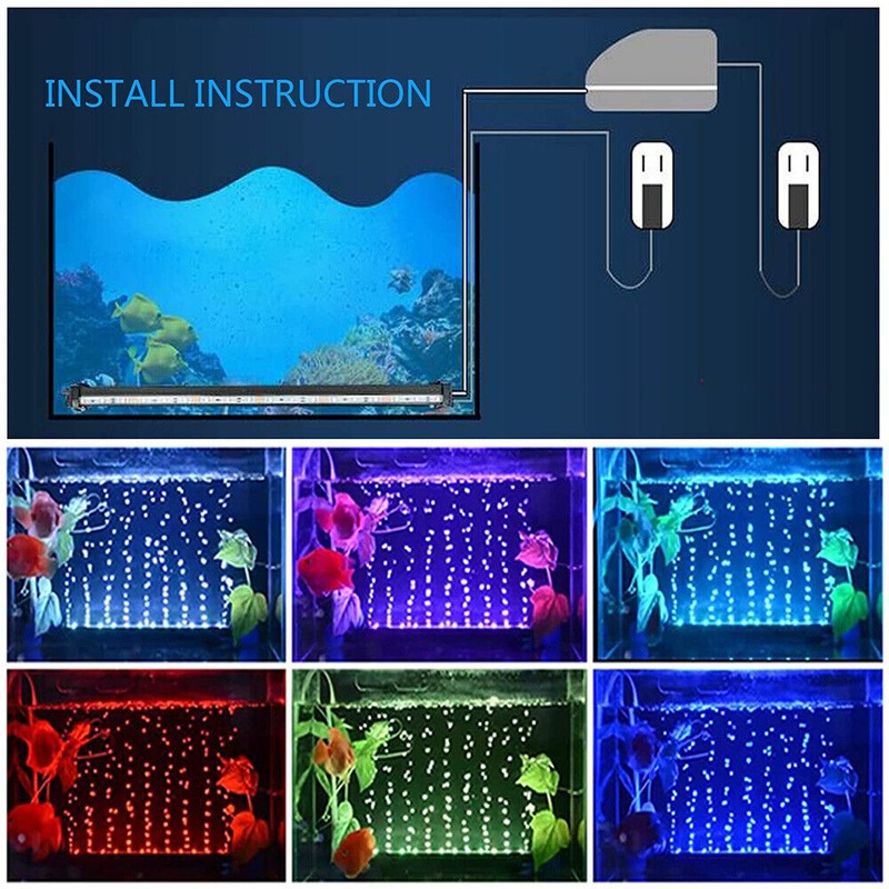 Buy 32cm LED Aquarium Lights Submersible Air Bubble Fish Tank Marine