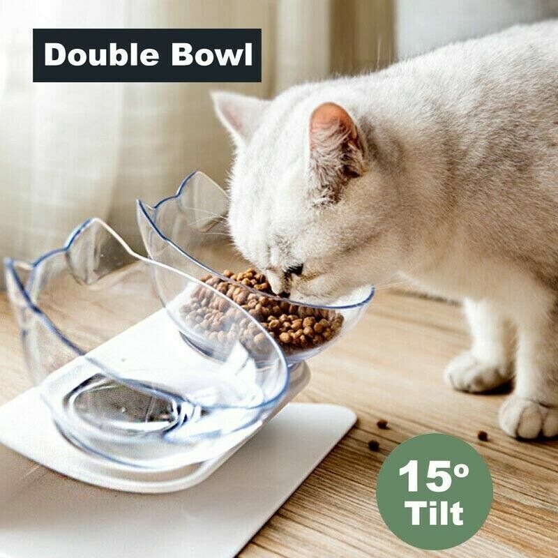 Buy Double Elevated Cat Dog Pet Bowl Feeder Food Water Raised Lifted Stand Bowls NEW MyDeal