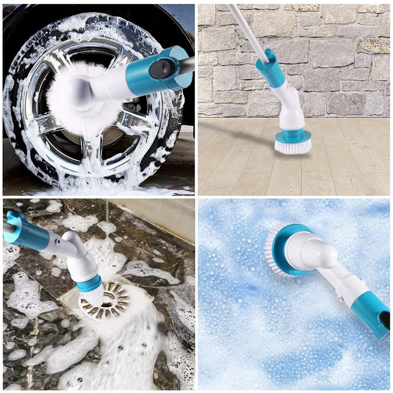 8 Head Electric Spin Scrubber Turbo Scrub Cleaning Brush Cordless