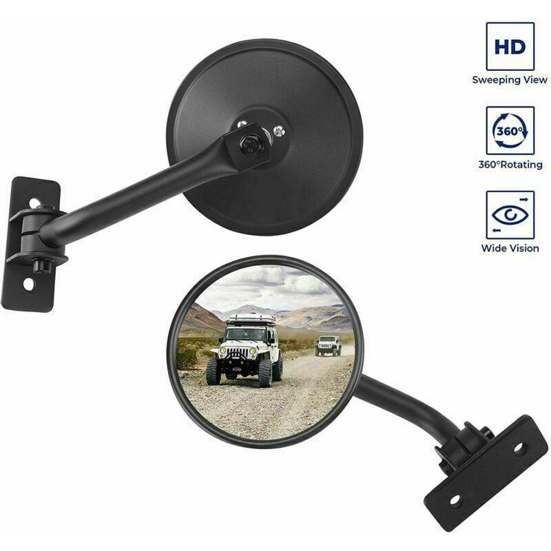 Buy Quick Release Side Rearview Mirror 4X4 Round Fits For Jeep Wrangler