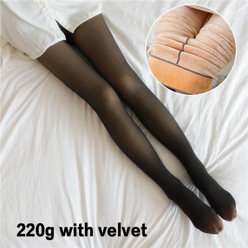 Buy Womens Thermal Lined Translucent Pantyhose Winter Warm Fleece