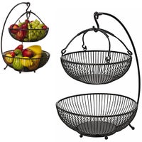 1pc Fruit Vegetable Storage Basket For Kitchen 3/4/5 Tiers Stackable Metal  Wire Baskets Cart With Rolling Wheels Utility Fruits Rack Produce Snack Org