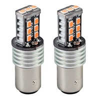 2pcs BAY15D 1157 RED SMD-2835 15 LED BRAKE STOP TAIL LIGHT 360 CANBUS BULB