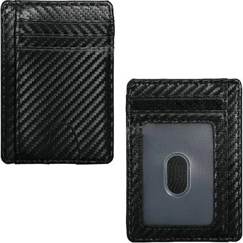 Buy Carbon Fiber Card Holder Wallet Case Pocket Minimalist Leather RFID ...