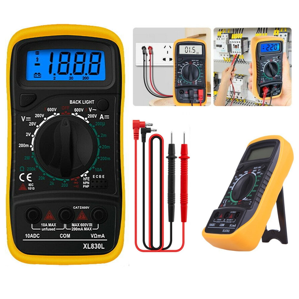 Buy Electrical LCD Digital Multimeter Ohmmeter Multi OHM Tester AC DC ...