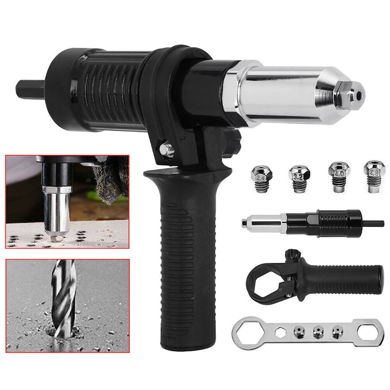 Buy Rivet Gun Adaptor Cordless Drill Electric Nut Riveting Riveter ...