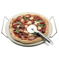 Pizza Stone with Rack & S/S Cutter