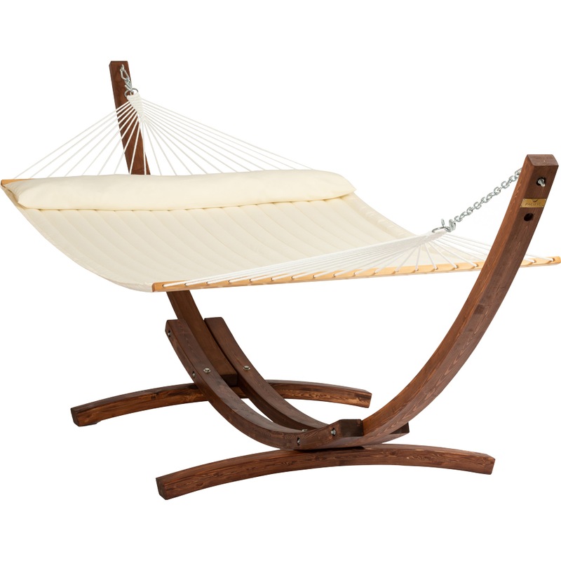 Buy 14 foot Wooden Arc Hammock Stand & King Quilted Resort Hammock in