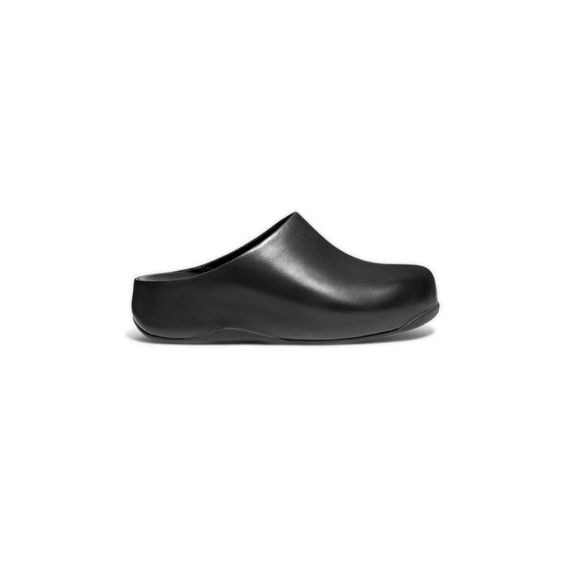 Buy FitFlop Shuv Leather Clogs Black - MyDeal