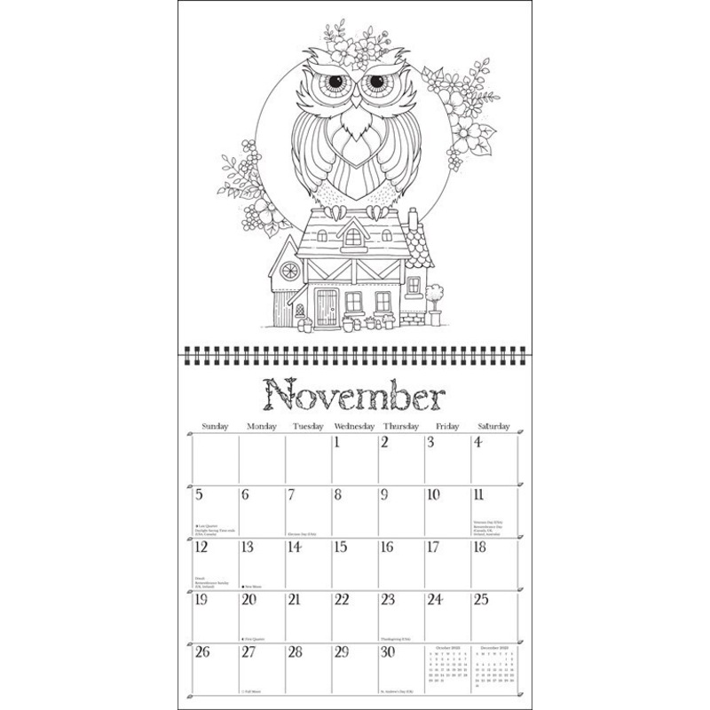 Buy 2023 Calendar Johanna Basford Worlds of Wonder Coloring Square Wall by Andrews McMeel MyDeal