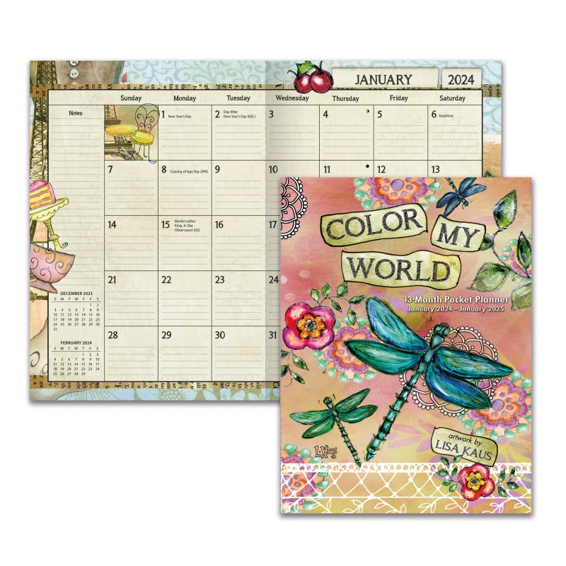 Buy 2024 13Month Planner Color My World by Lisa Kaus Pocket Monthly