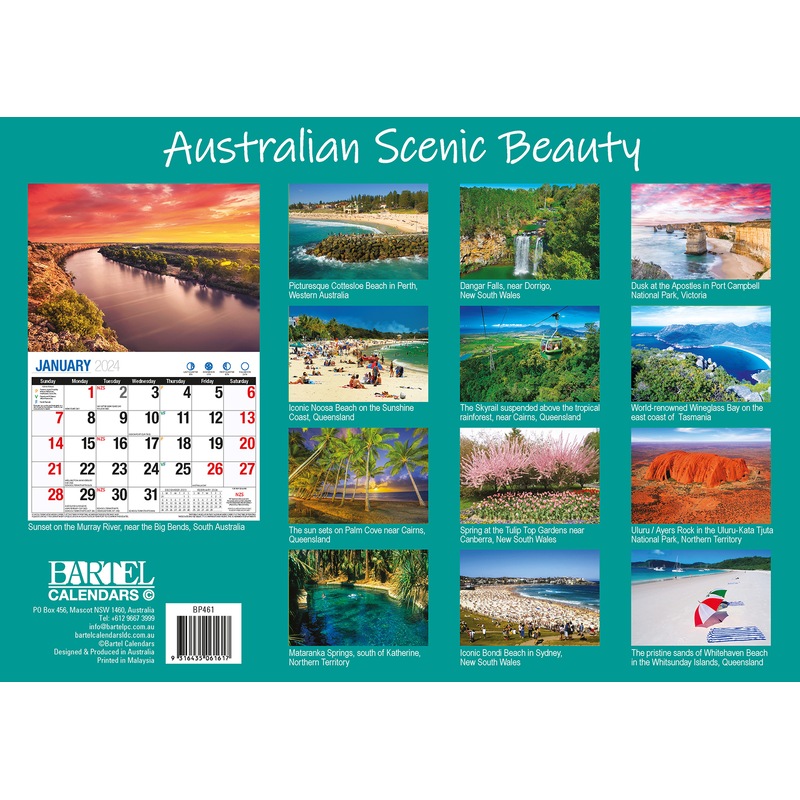 Buy 2024 Calendar Australian Scenic Beauty Big Print Wall by Bartel ...