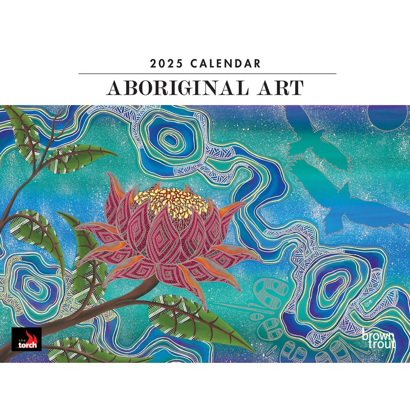 Buy 2025 Calendar Aboriginal Art Horizontal Wall Browntrout A04190 MyDeal
