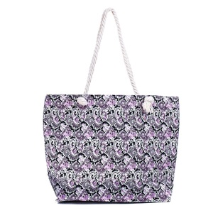 Floral Pattern Purple Tote Bag with Spacious Design BS401