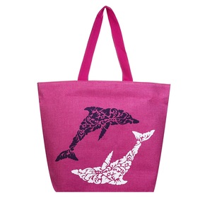 Hot Pink Dolphins Tote Bag with Spacious Design BS775