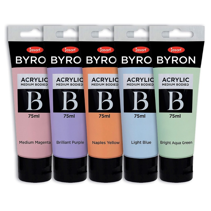 Buy Jasart Byron Set of 5 Acrylic Paint Tubes Pastel Colours 75ml