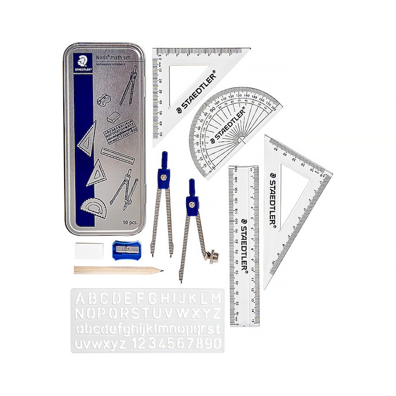 Buy Staedtler Noris Maths Set 557 10-Piece Mathematical Instruments ...