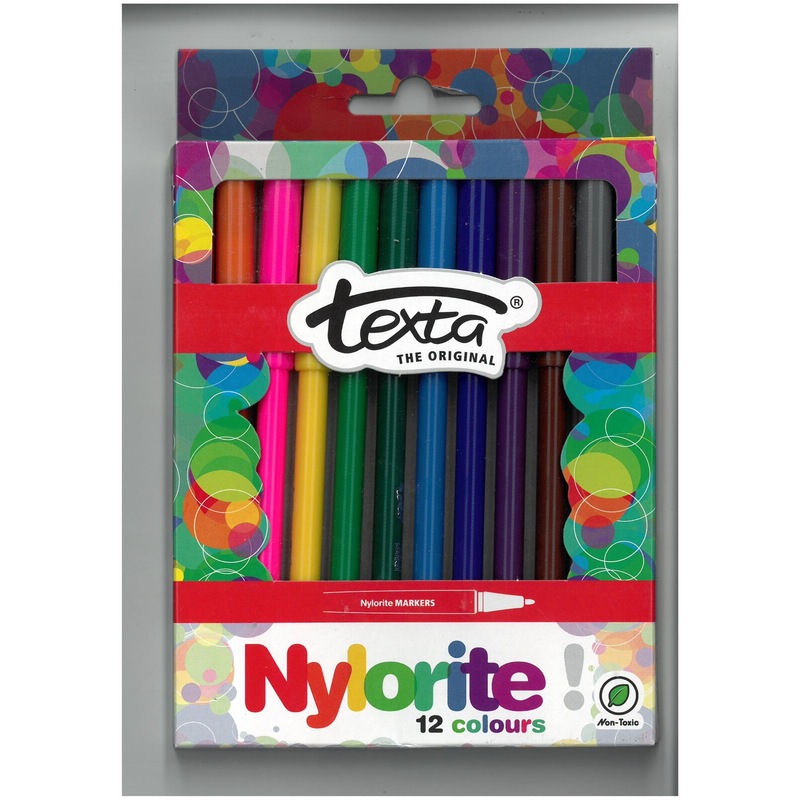 Buy Texta Nylorite Coloured Markers NonToxic Pack of 12 MyDeal