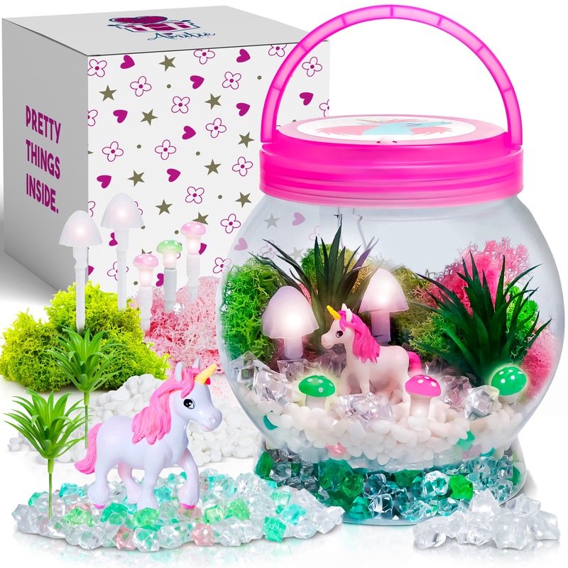 Buy Amiti Lane Light Up Unicorn Terrarium Kit for Kids PLUS Augmented ...