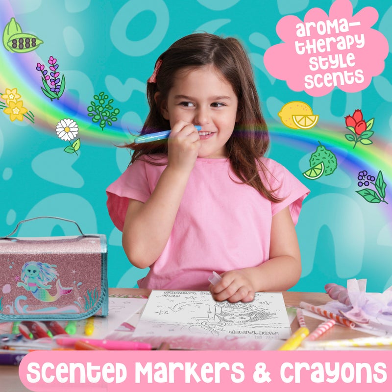 Buy Scented Markers For Kids - Art Kits for Kids - Mermaid Gifts For Girls,  Coloring Kit Includes Smelly Markers, Dot Markers, Sparkly Mermaid Pencil  Case - MyDeal