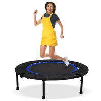 40 Inch Mini Trampoline Foldable Fitness Trainer Rebounder Handrail Cardio Home Exercise