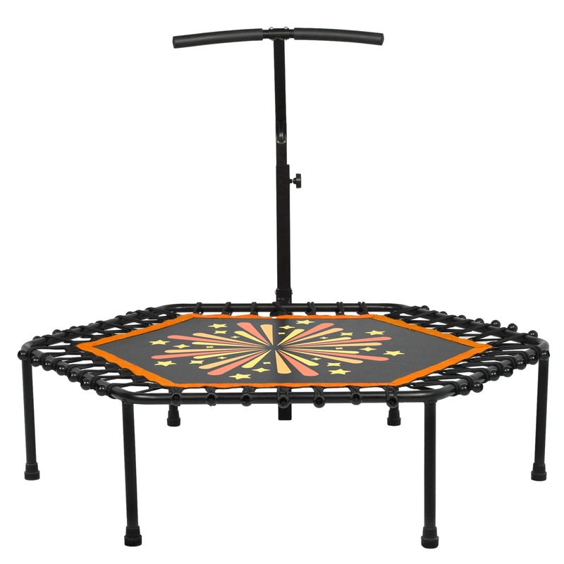 YOPOWER 50″ Rebounder Mini Trampoline with Adjustable Height, Ideal for