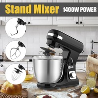 YOPOWER 6.5/5.5L Stand Mixer,Electric Food Mixer, 6-Speed Kitchen Machine with Dough Hook,Whisk & Beater - 1400W