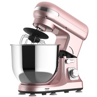 YOPOWER 6.5L Stand Mixer, Pink Electric Food Mixer, 6-Speed Flour Kitchen Machine with Dough Hook, Whisk & Beater - 1400W Updated