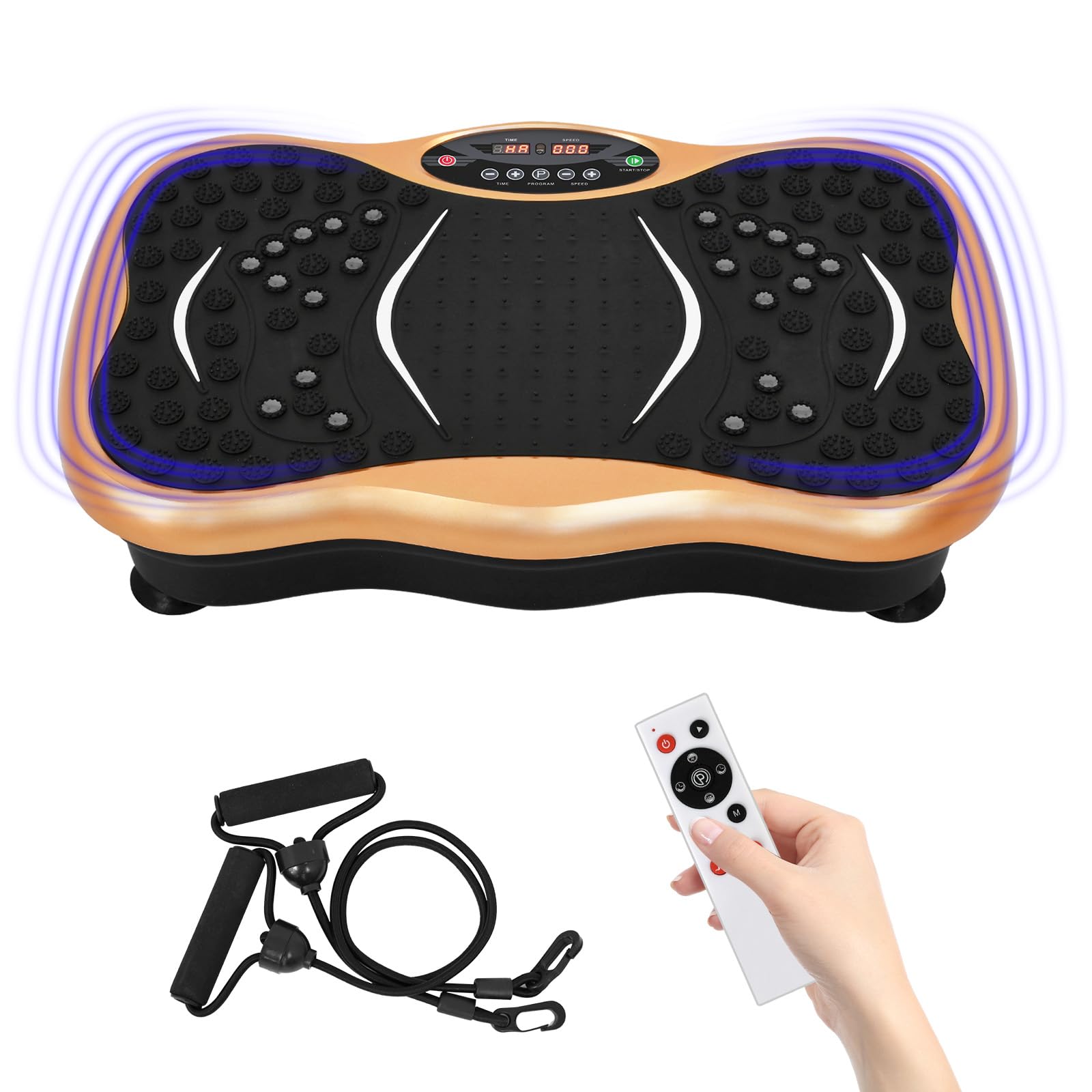 YOPOWER Vibration Plate Exercise Machine Body Workout Platform Home Gym Fitness Gold Australia