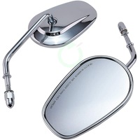 2X Chrome Motorcycle Rear View Mirrors For Harley Davidson Softail Custom FXSTC