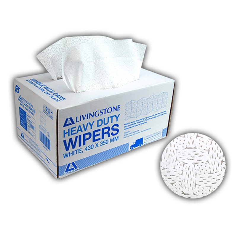 Buy Livingstone Hand and Bench Wipe 43 x 35cm Polypropylene White 150 ...